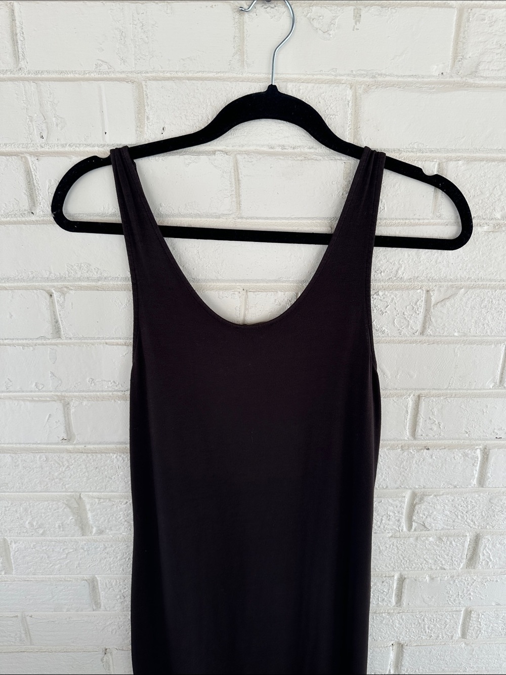 The Limited Brown Maxi Dress Medium Stretchy No Slit Minimal Elegant Casual - Picture 4 of 5